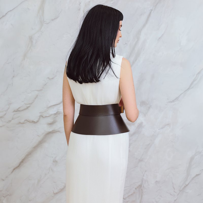 Thumbnail of Dark Brown Peplum Corset Belt image