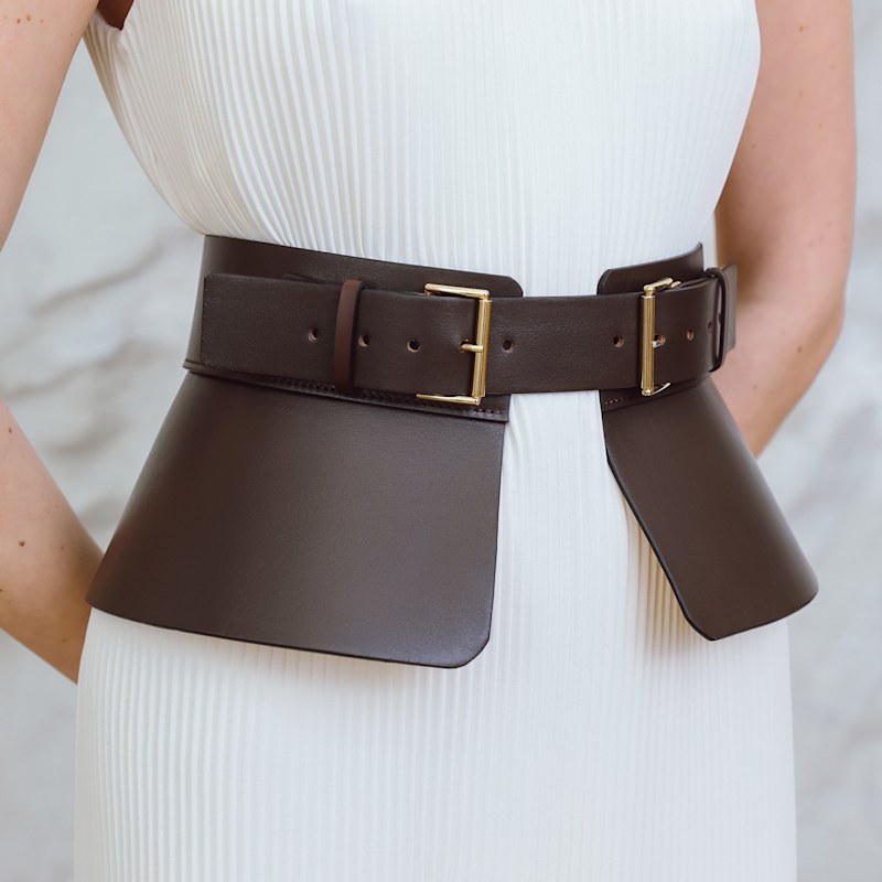 Thumbnail of Dark Brown Peplum Corset Belt image