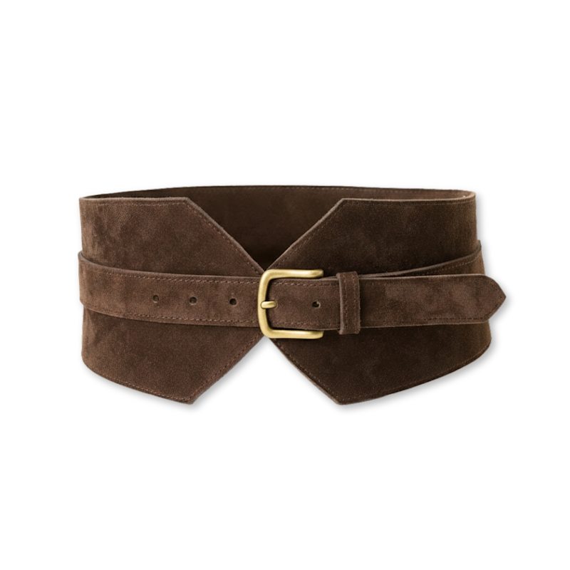 Thumbnail of Dark Brown Suede Wide Belt image