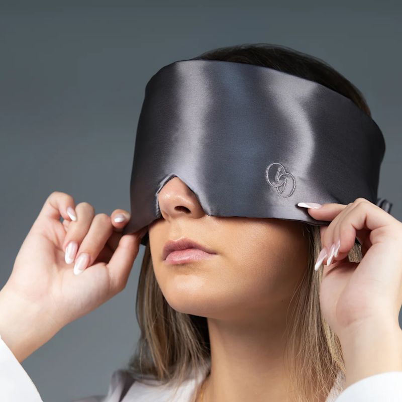 Thumbnail of Dark Grey Luxe Oversized Pure Silk Sleep Mask image