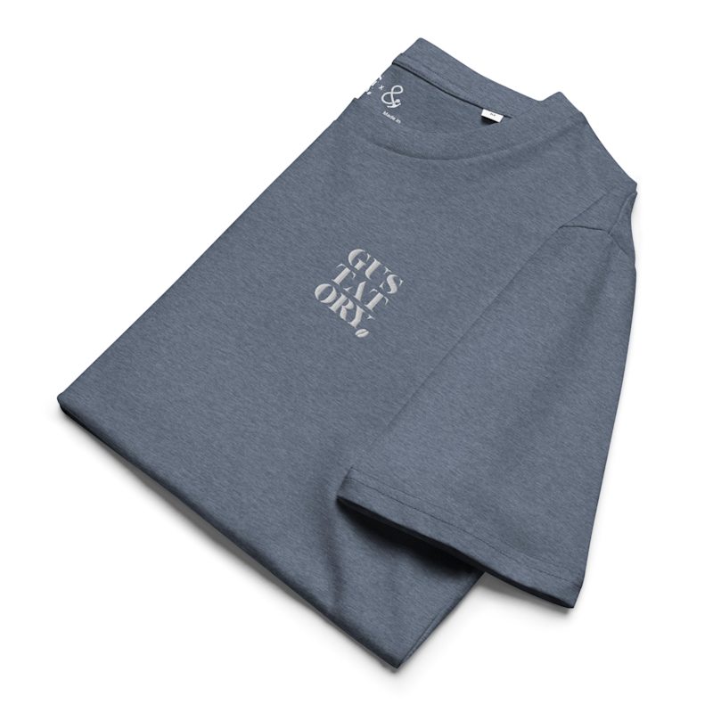 Thumbnail of Heather Blue Gustatory Berlin Coffee Scene Organic Cotton Embroidered T-Shirt - Women image