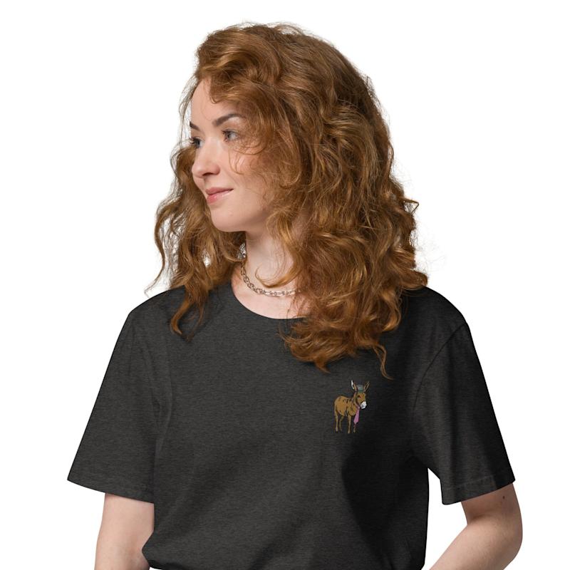 Thumbnail of Dark Heather Grey Smart Ass Actual Life Organic Cotton Embroidered T-Shirt - Women image