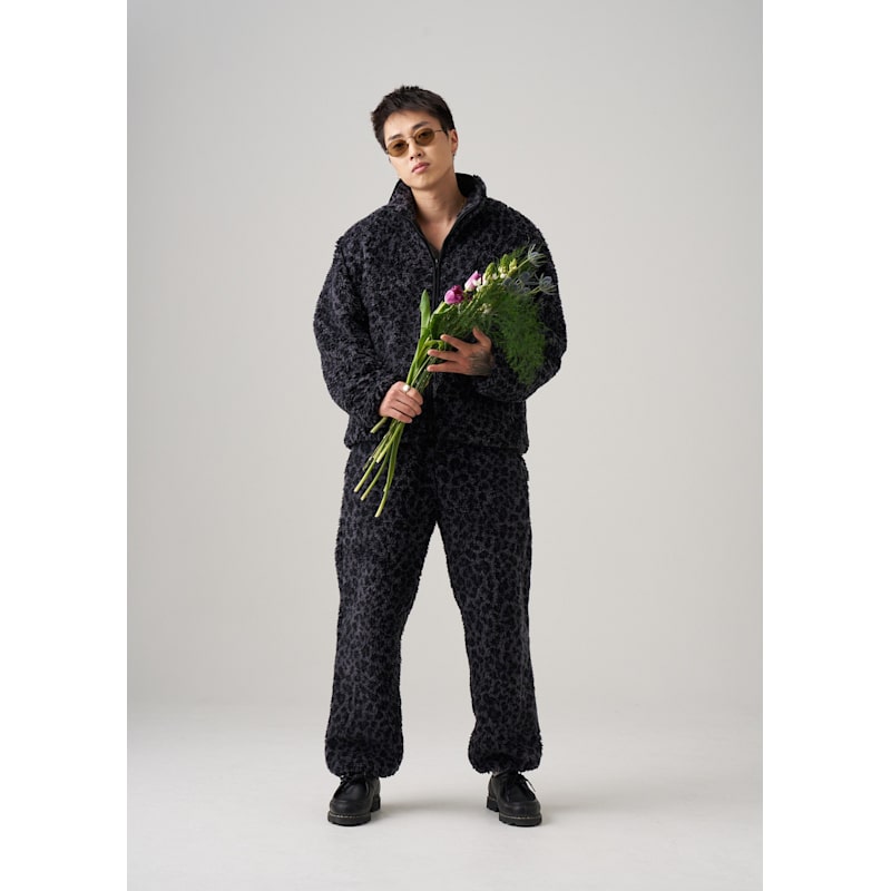 Thumbnail of Black Leopard Fleece Jacket image