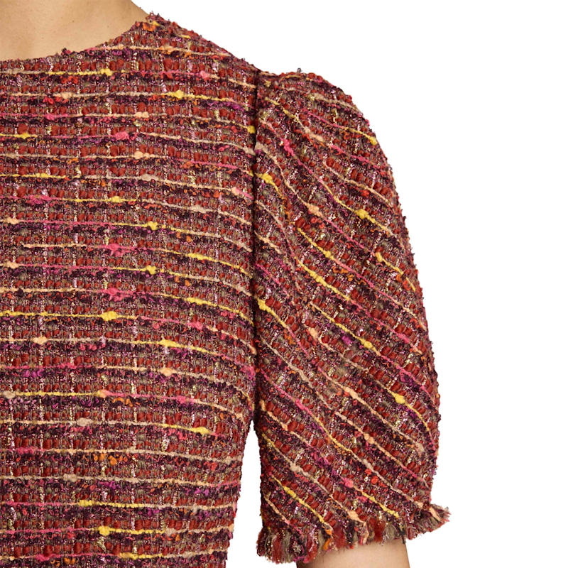 Thumbnail of Dasia Sheath Tweed Dress With Puff Sleeves image