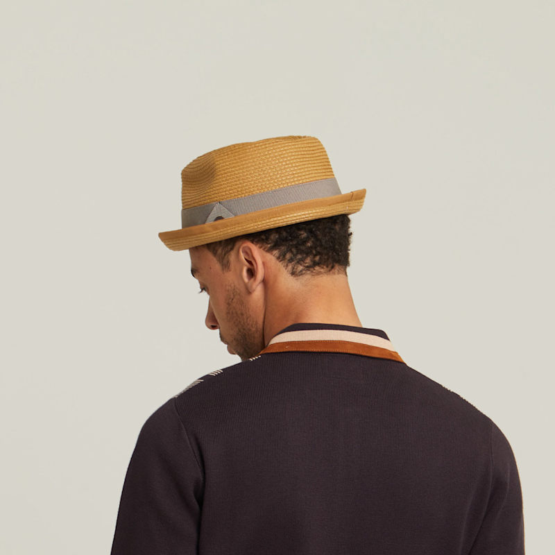 Dasmarca Andy Short Brim Trilby Retro Summer Skimpy Brim Straw