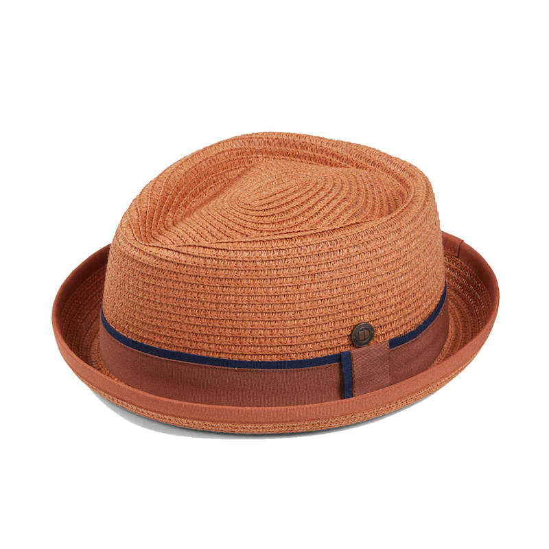 Thumbnail of Dasmarca Durban Summer Diamond Crown Light Weight Breathable Porkpie Hat - Orange image
