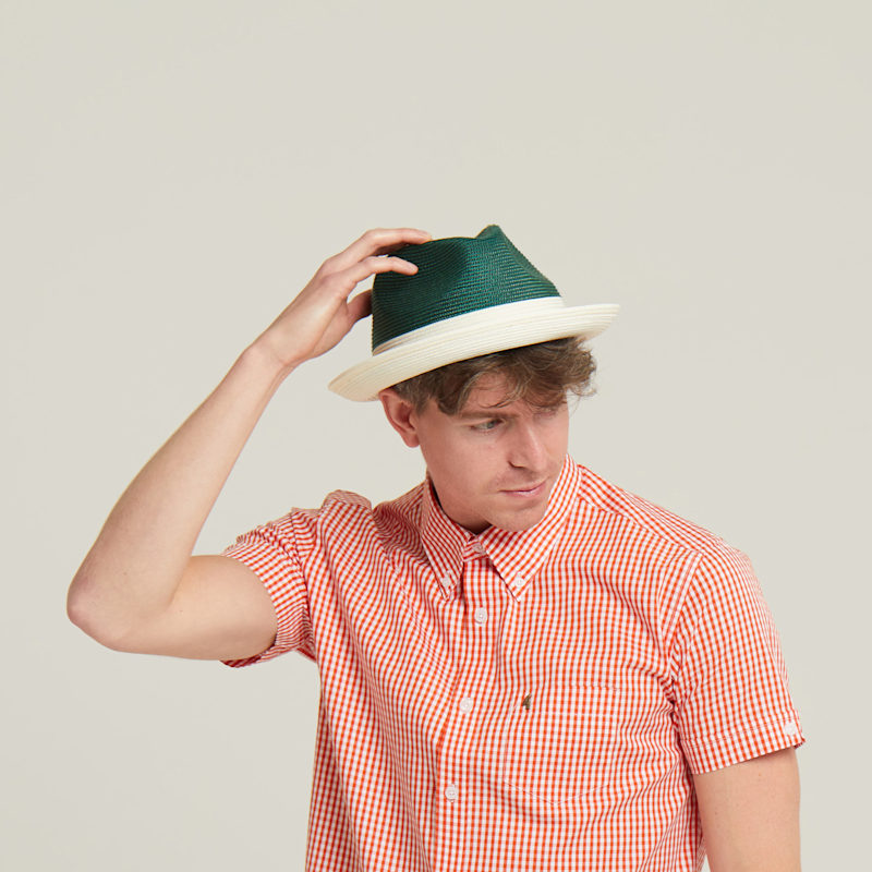 Thumbnail of Dasmarca Florence Emerald Green Summer Two Tone Crushable Hat image