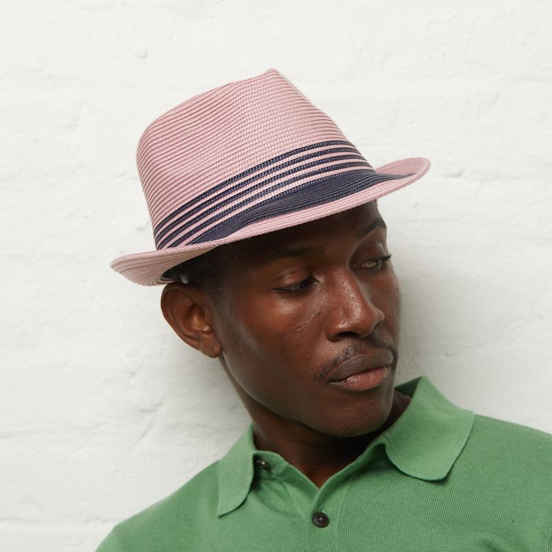 Thumbnail of Dasmarca Jordan Blush Pink Two Tone Summer Crushable Hat Packable Hat For Men image