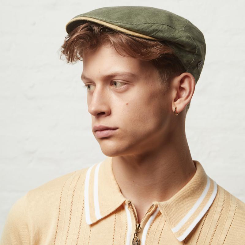 Thumbnail of Dasmarca Logan Olive Linen Fitted Summer Cap image