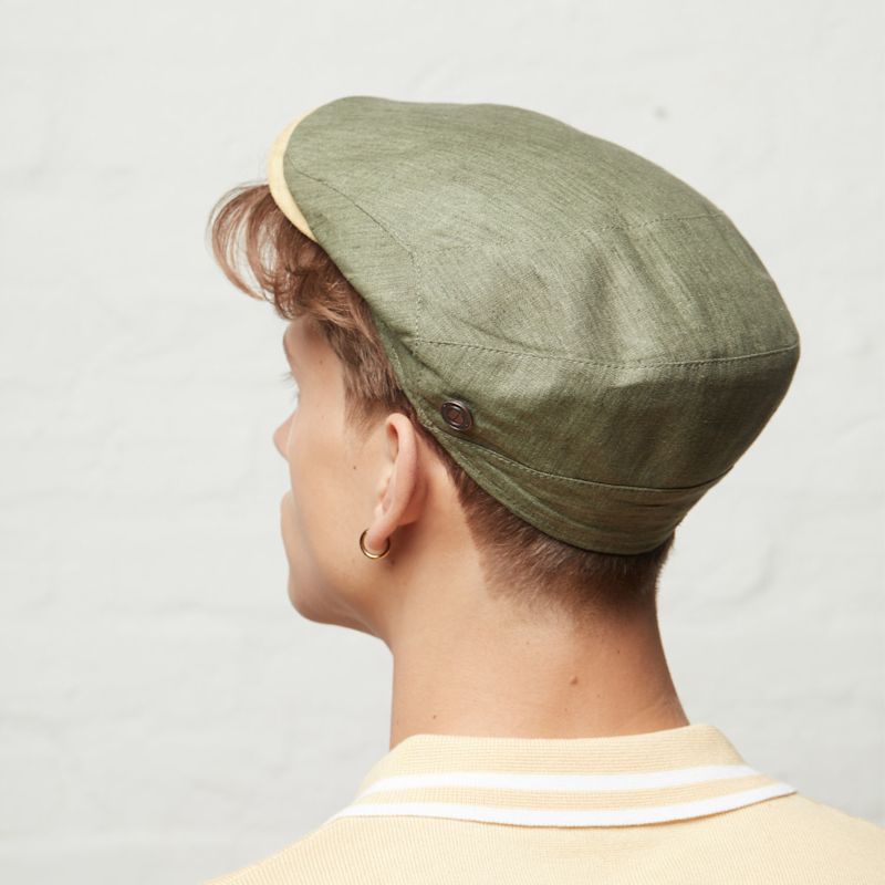 Thumbnail of Dasmarca Logan Olive Linen Fitted Summer Cap image