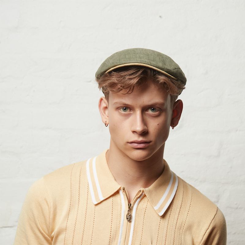 Thumbnail of Dasmarca Logan Olive Linen Fitted Summer Cap image