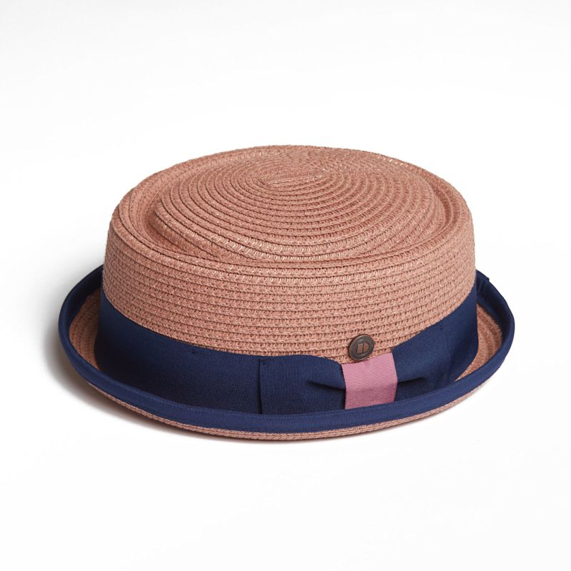 Thumbnail of Dasmarca Rico Summer Telescope Crown Lightweight Breathable Rude-Boy Mod Porkpie Hat - Blush image