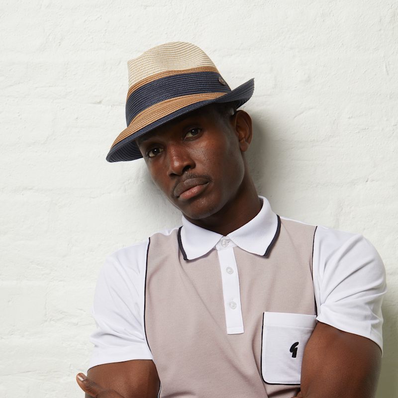 Thumbnail of Dasmarca Verona Ivory Lightweight Summer Two Tone Straw Fedora Hat For Men And Women image