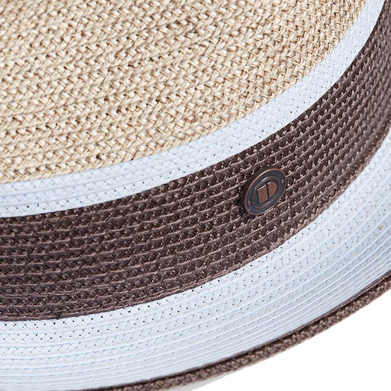 Thumbnail of Dasmarca Verona Sky Blue Lightweight Summer Two Tone Straw Fedora Hat For Men And Women image