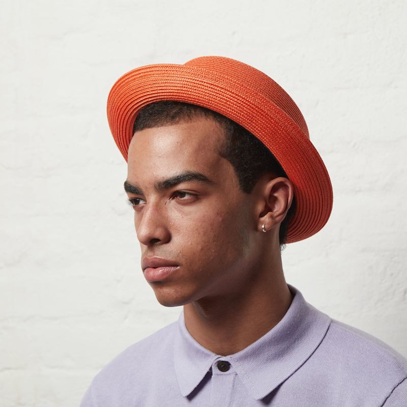 Thumbnail of Dasmarce Bobby Retro Short Brim Summer Porkpie – Orange image
