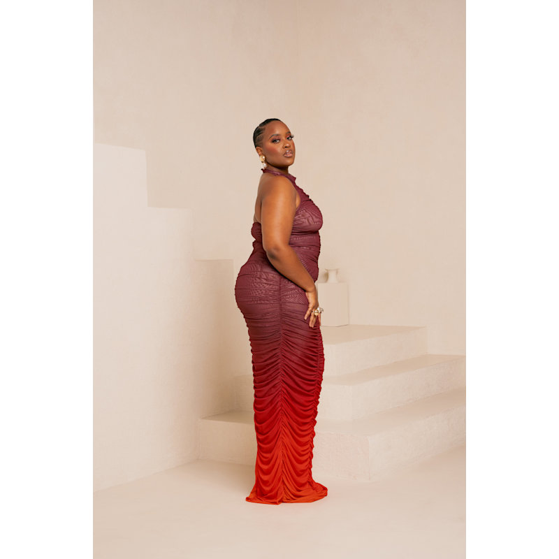 Dawn Ruched Halter Maxi Dress | OFUURE | Wolf & Badger