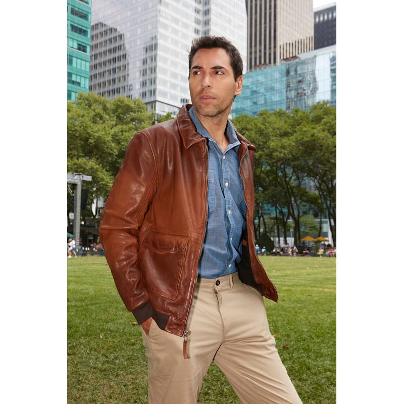 Thumbnail of Dawson Cf Leather Jacket - Golden Brown image