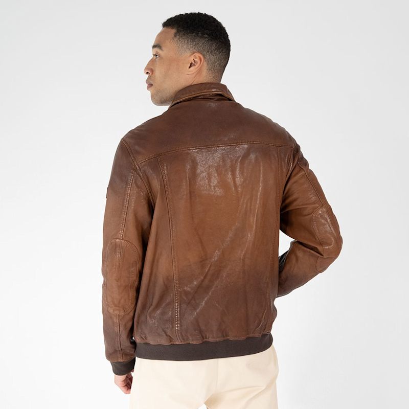 Thumbnail of Dawson Cf Leather Jacket - Golden Brown image