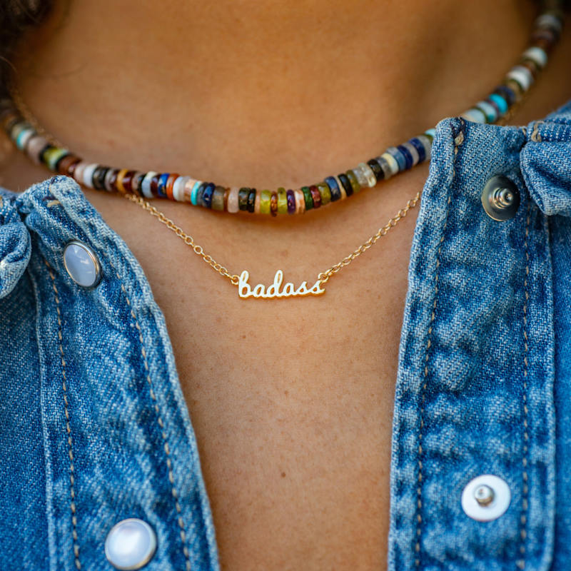 Thumbnail of Badass Charm Necklace Gold Vermeil image
