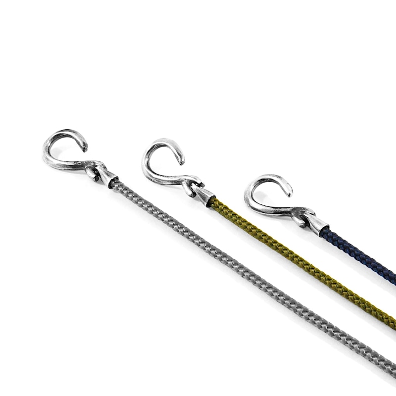 Thumbnail of Navy Blue Heysham Silver & Rope Bracelet image