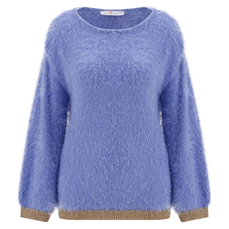 De Ville Fluffy Pullover Glitter Sweater Lilac by Peraluna