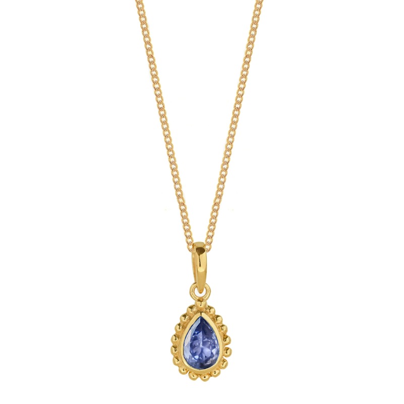 Thumbnail of December Birthstone Gold Necklace - Tanzanite image