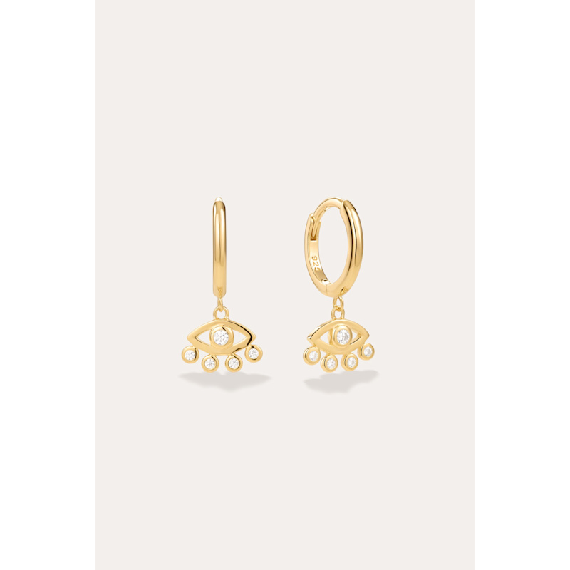 Thumbnail of Defender Evil Eye Hoops In Gold image