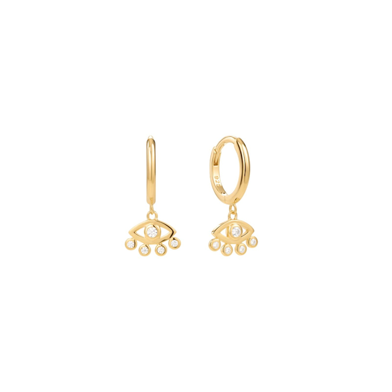 Thumbnail of Defender Evil Eye Hoops In Gold image