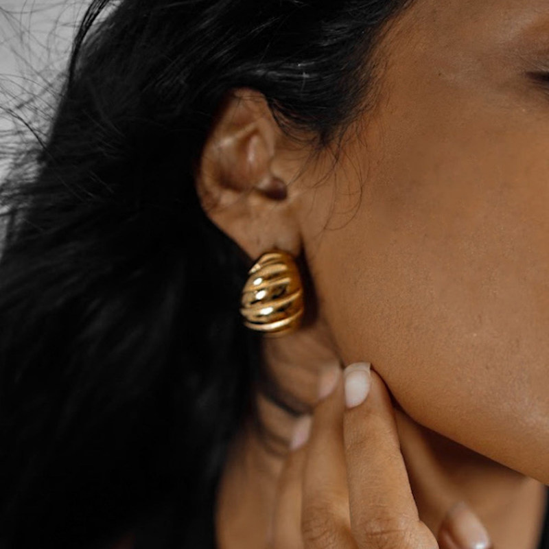Thumbnail of Demi Croissant Dome Statement Earrings image
