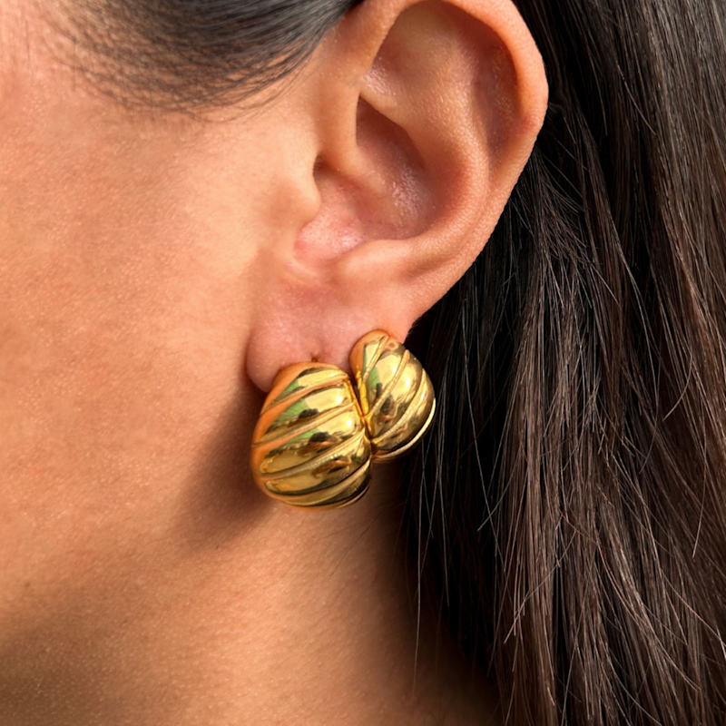 Thumbnail of Demi Mini Croissant Dome Earrings image