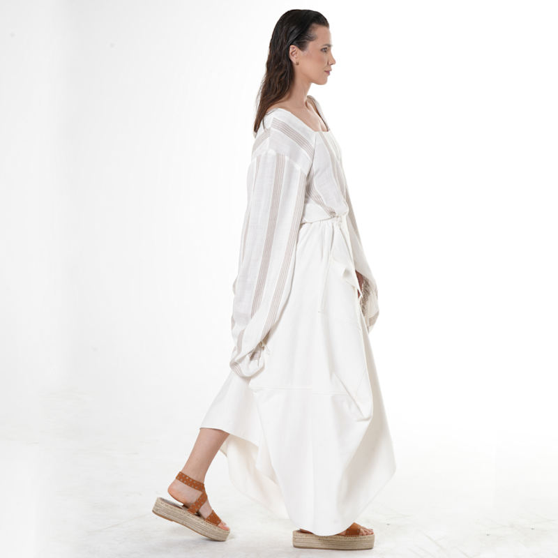 Thumbnail of Denim Asymmetrical Skirt In White image