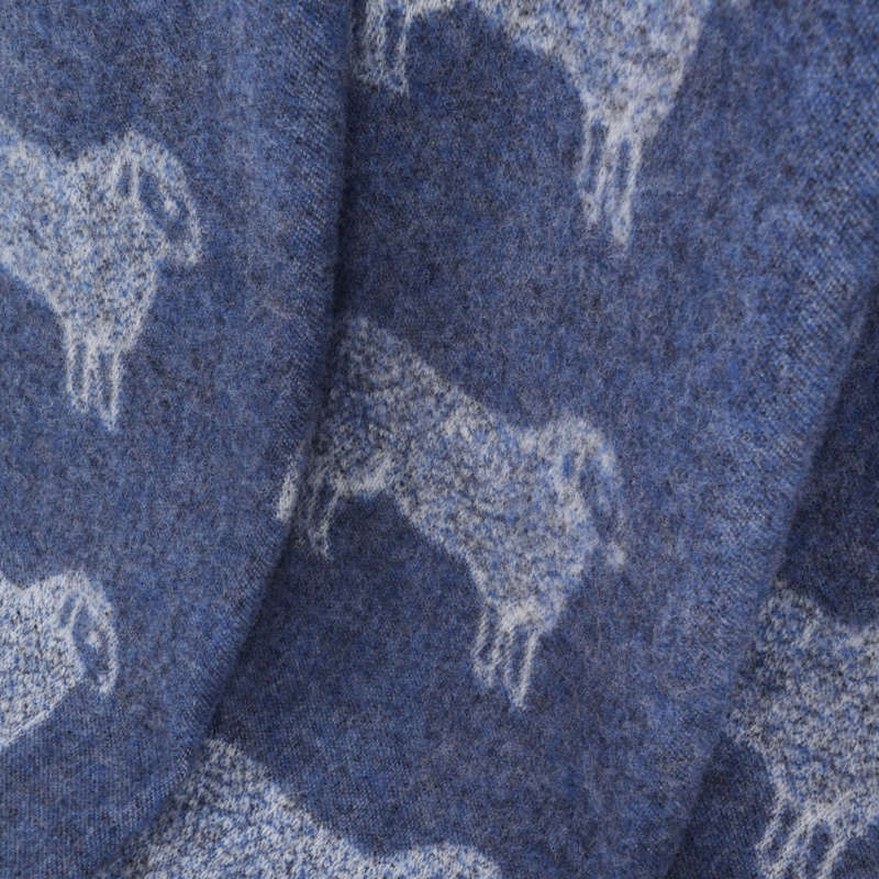 Thumbnail of Denim Blue Sheep Wool Thow image