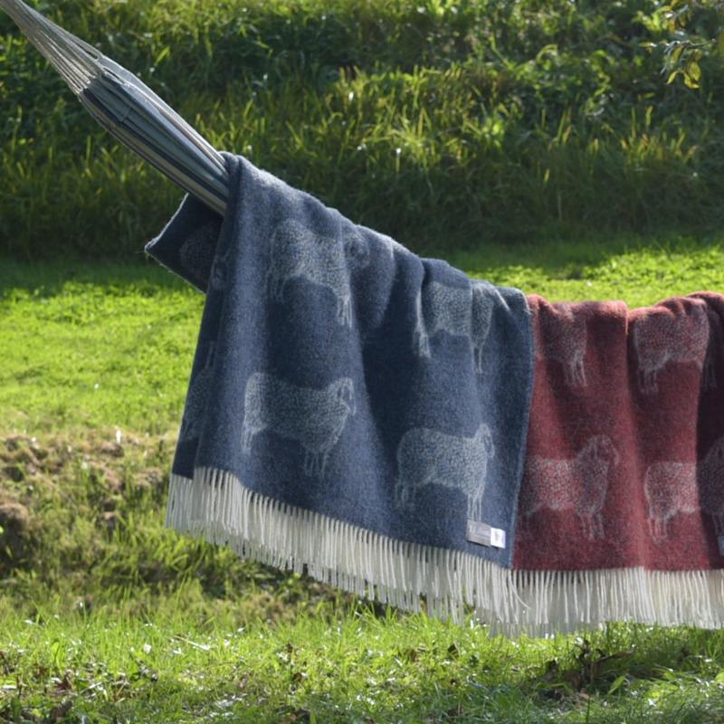 Thumbnail of Denim Blue Sheep Wool Thow image