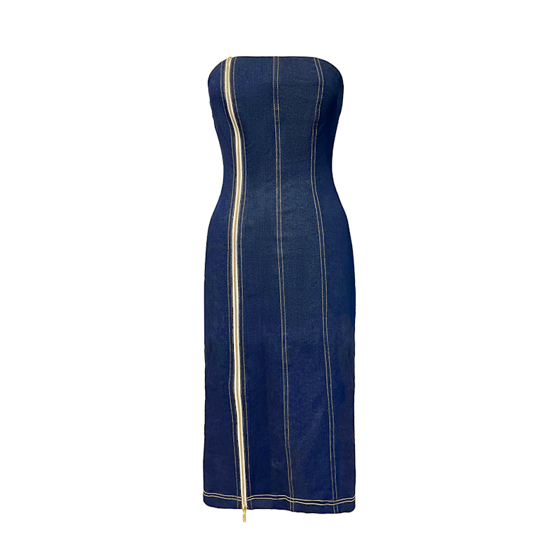 Corset Dress - Blue | Style Junkiie | Wolf & Badger
