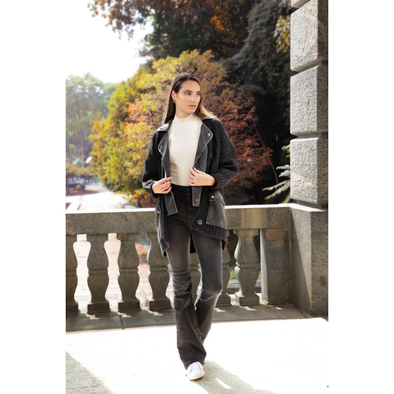 Thumbnail of Denim Knit Black Cardigan image