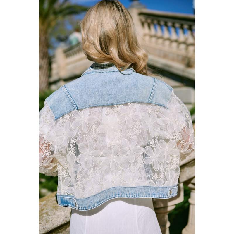 Denim Lace Jacket | Saachi | Wolf & Badger