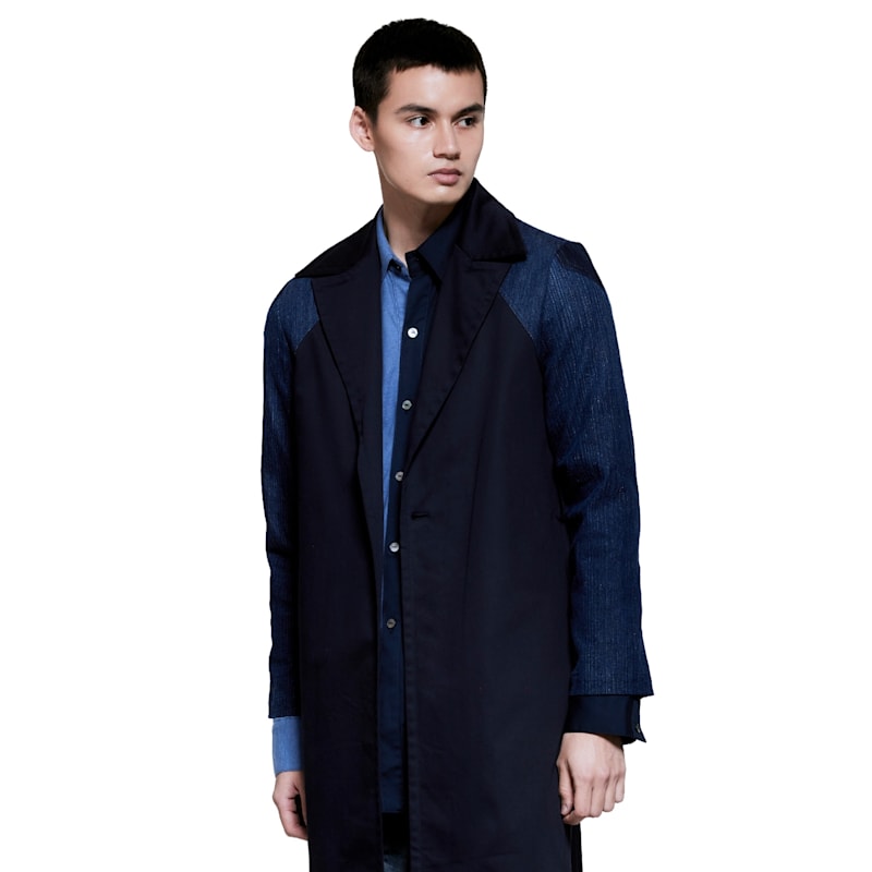 Thumbnail of Denim Long Trench Coat image