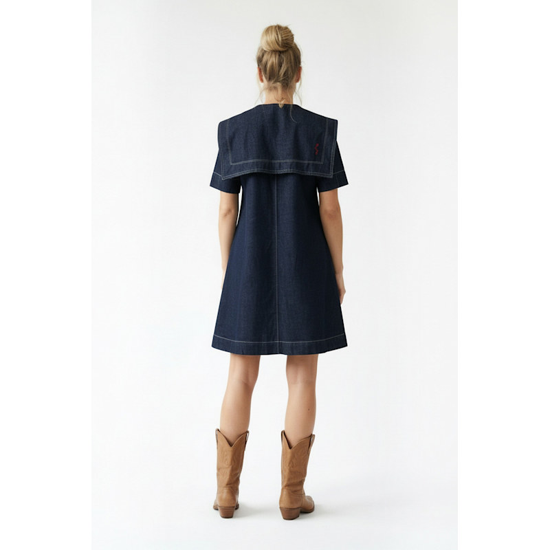 oversized denim mini dress Julie Mae Denim Mini Dress S / White