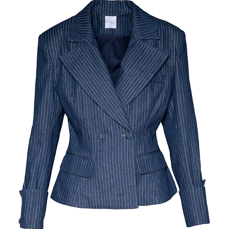 Thumbnail of Denim Pinstripe Kaia Blazer image