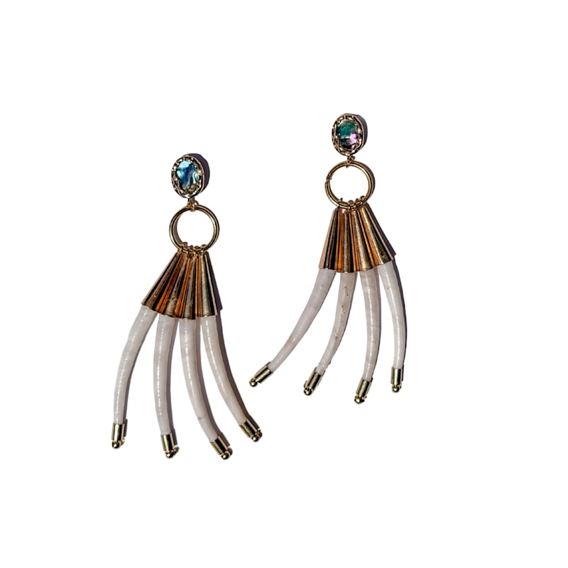 Thumbnail of Dentalium Shell Fringe Earrings image