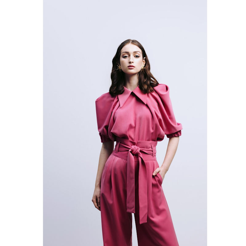 Thumbnail of Designer Puff Sleeve Blouse – Pink image