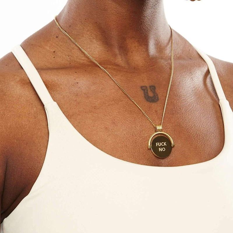 Destiny Hell Yes/Fuck No Spinner Chain - Silver | Hoops + Chains