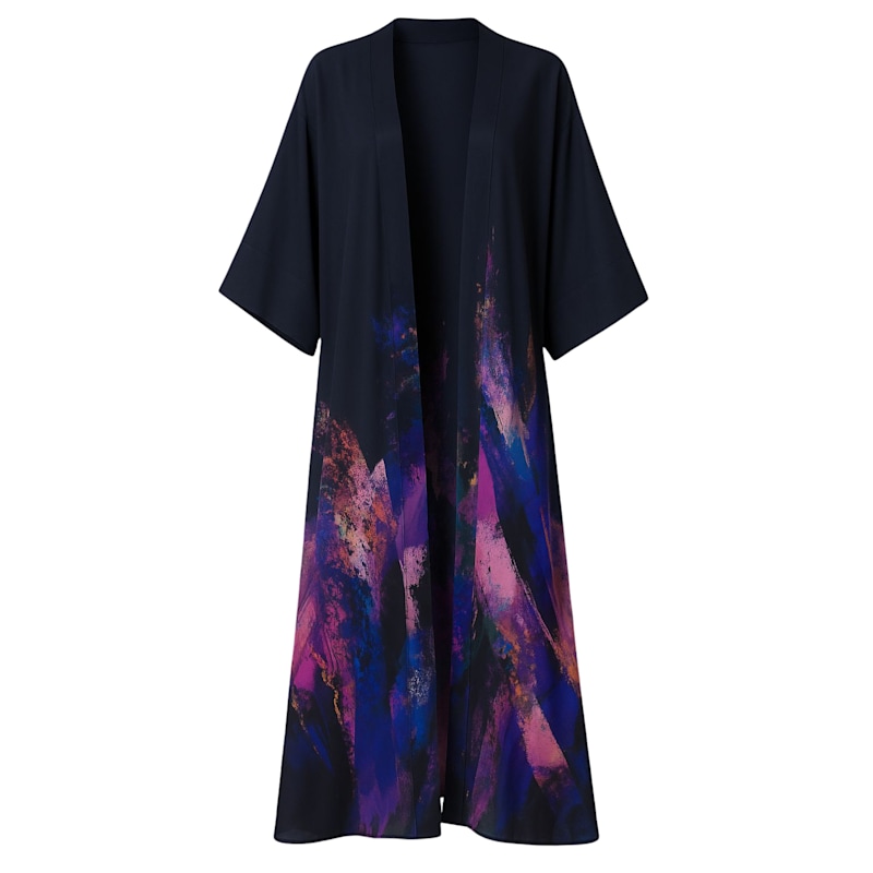 Thumbnail of Destiny Kimono In Brushstroke Print image