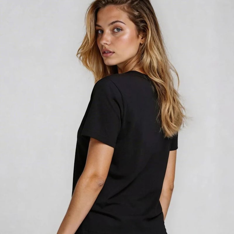 Thumbnail of Devon Black Organic Cotton T Shirt With Sheer Panel image