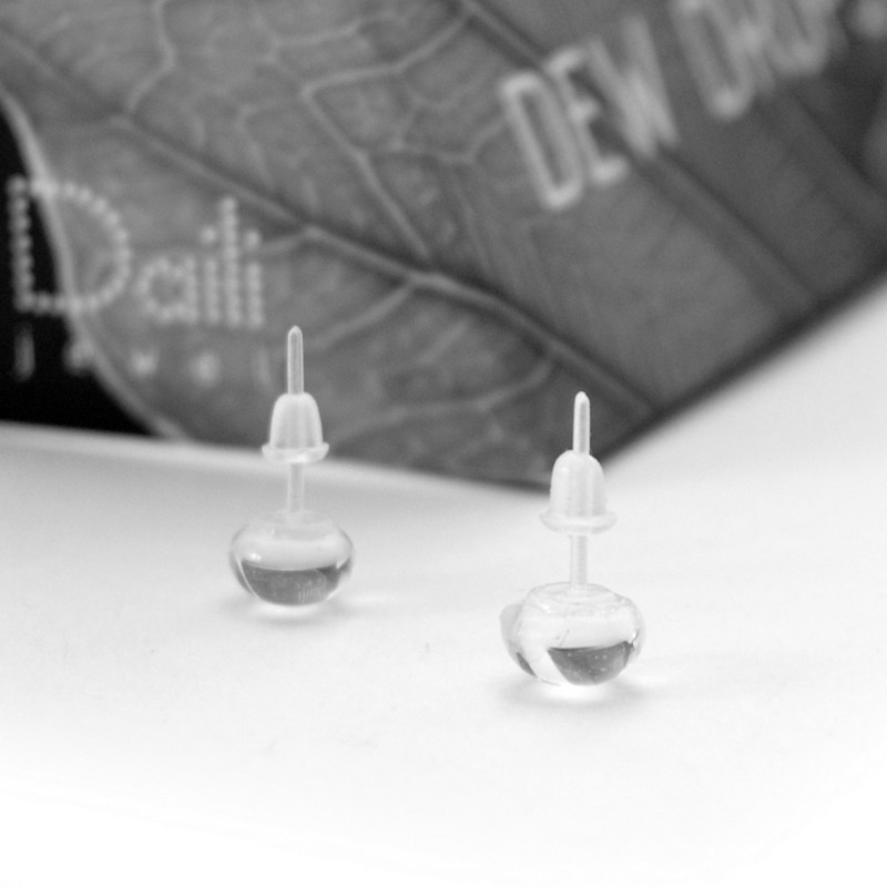 Dew Drops - Tiny Clear Glass Earrings | LAURA DAILI | Wolf