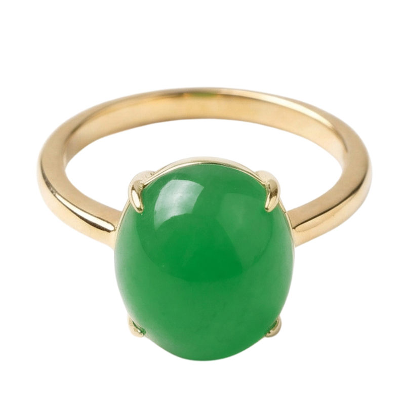 Thumbnail of Dew Green Jade Stone Ring image