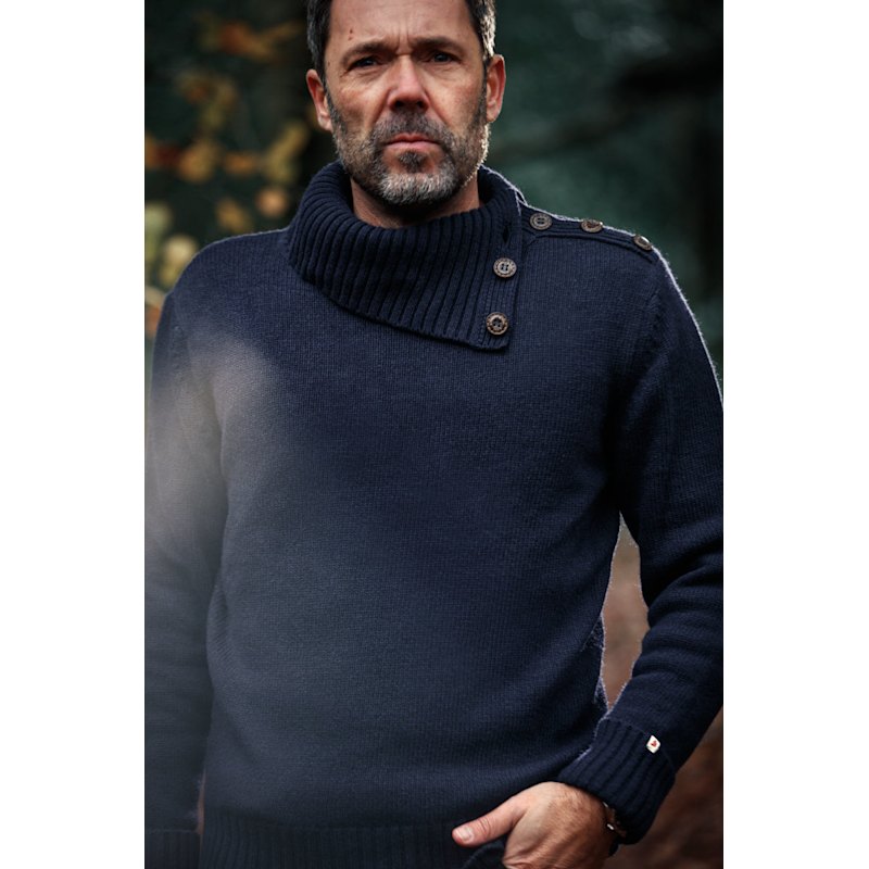 Thumbnail of &Sons Ahab Submariner Rollneck Jumper Navy image