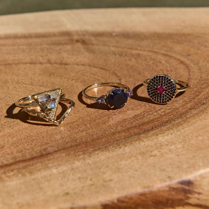 Thumbnail of Sapphire & Tanzanite Ring 9K Gold image