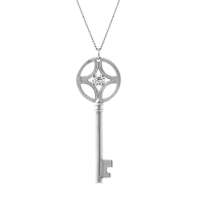 Thumbnail of Diamond Key Necklace – Silver image