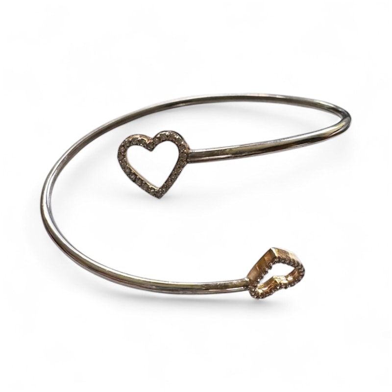 Thumbnail of Diamond Open Heart Bangle image